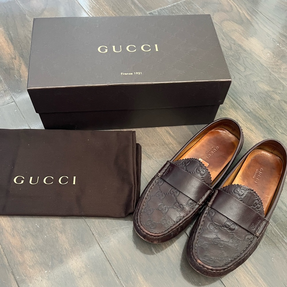 Chocolate Gucci loafers